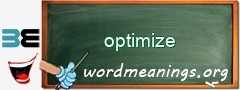 WordMeaning blackboard for optimize